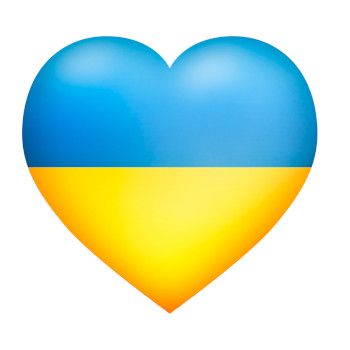 Serce w kolorach flagi Ukrainy.